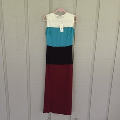 Tory Burch Colorblock Dress Size 4 Women Preppy Femenine Sleeveless