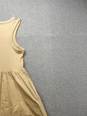 Old Navy Dress Womens Small Beige Sleeveless Tank Maxi Ribbed Bodice Pockets