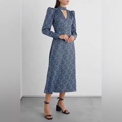 Iris & Ink Agatha cutout printed satin-twill midi dress