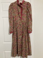 Vintage Alphorn Trachtenmode German Austrian Floral Tracht Dress Size Small