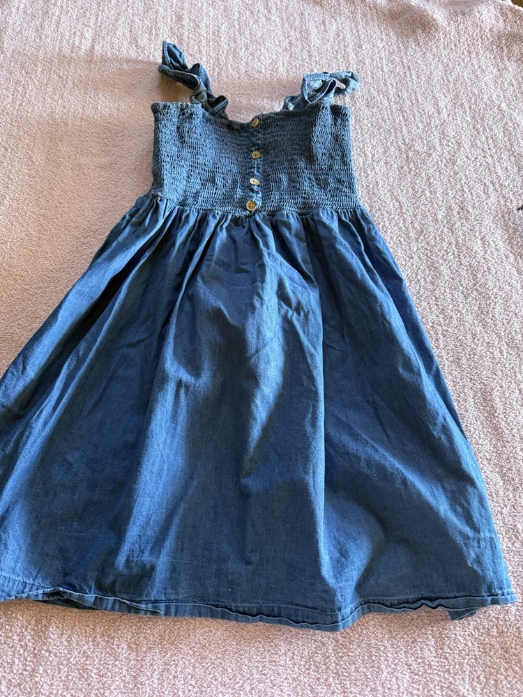 MADISON GREY chambray Denim Smocked Mini Dress M💙