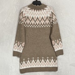 NWT Cynthia Steffe Fair Isle Collared Sweater Dress Size M Relaxed Knit Nordic