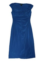 Lauren Ralph Lauren Womens Cowl Neck Jersey Sheath Dress Size 6 Blue Cap Sleeves
