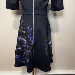 NWOT Ted Baker London Alephie Skater Dress in Black Size 2 US 4-6