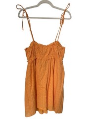 Le Lis Collection Sundress Size Medium Eyelet Embroidered Tie Strap Ruffle NEW
