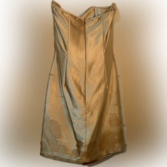 Jessica McClintock Gold Strapless Mini Dress Size 8 Vintage Prom 80s 90s Formal