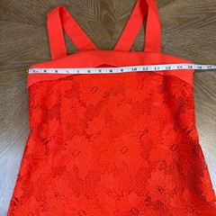 Banana Republic Sheath Dress Lace Overlay Bow Vacation Tropical Orange Size 2