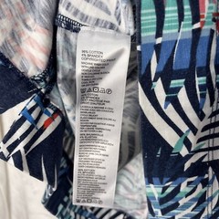 Tommy Bahama Tropical Floral Leaf T-Shirt Dress Women M Cotton Stretch Blue Pink