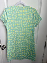 Freshmint Daisy Print Tee Dress – Yellow & Mint XL