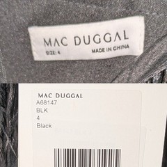 Mac Duggal One Shoulder Black Feather Column Gown High Slit Gala Formal Size 6