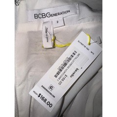 BWT BCBGMAXAZRIA Metallic Sheer Illusion V Neck Cocktail Dress Size 2