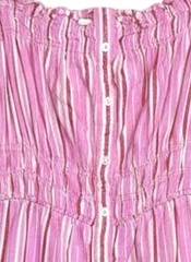 SO Goods for Life Pink Linen Blend Midi Dress XXL Smocked Tie Shoulder Stripe