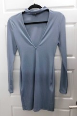 New MICHAEL COSTELLO x REVOLVE Long Sleeve Mini Dress Dusty Blue Size L
