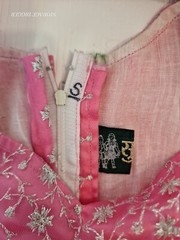 Womens Blouse & Sheer Skirt Small Pink Lined Classic Floral Embroidered Back Zip
