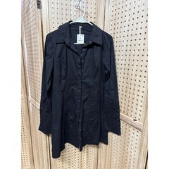 Free People Black Button Down Mini Dress Long Sleeve Hook Eye Cuffs OB1517397 S