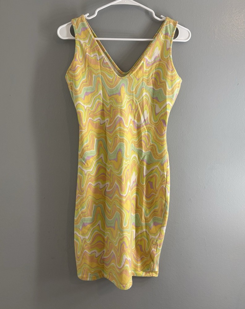 Wild Fable Multicolor Swirl Print Sleeveless V-Neck Dress Large