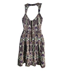Material Girl Dress Fit And Flare Halter Multicolor Woman&rsquo;s Size Small