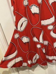 Meaneor Santa Hats Holiday Long Sleeve Christmas Dress in Red/White – Large NWT