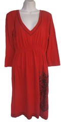 ROCK & ROLL COWGIRL Size M Red Black Studded Empire Waist Dress NWT