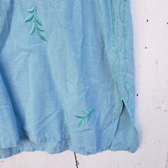 Johnny Was Workshop Adele Drape Cotton Blue Tunic Dress Women Sz S NEW