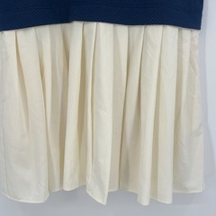 Entro Size Small Blue Textured Pullover Mini Pleated Sweatshirt Tiered Dress NWT