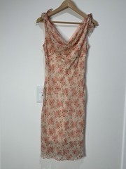 Vintage Ruby Rox Y2K Floral 90’s Sleeveless Midi Dress Cowl Neck Whimsy Size 7 M