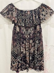 Jean Paul Gaultier Soleil off the shoulder mesh mini dress beach top XS