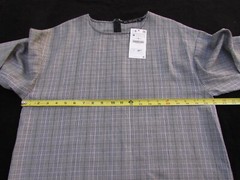 Zara Basic Collection Short Dolman Sleeve Mini Dress Gray Glen Plaid Belted Sz M