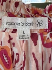 Poupette St Barth Callie Pink Exotic Forest Print Mini Fit & Flare Dress Belt L