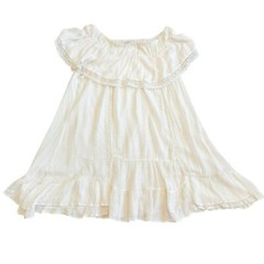 Muche et Muchette Iris Off-the-Shoulder Ruffle Dress White Flowy One Size Womens