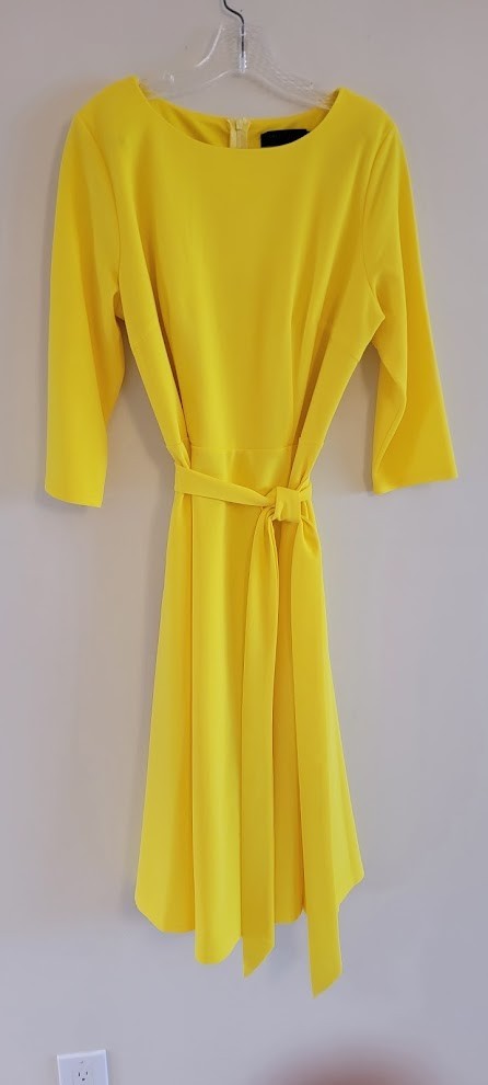 Elegant Yellow Knee Length Perfect For Parties Evening Events & Lxury Looks