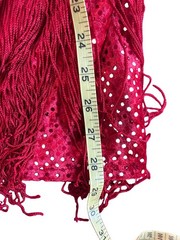Vtg Charades Chicago red Flapper Sequin Fringe Dress Size Small HTF