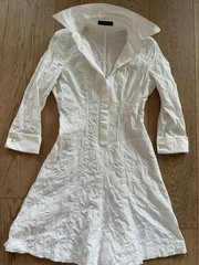 Strenesse Gabriele Strehle Woman Embroidered White Dress Small Made in Germany