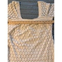 Solitaire White Crochet Knit Square Neck Dress Size Medium