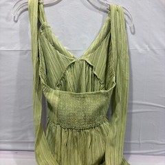 Shein Aveloria Solid Tie Backless Halter Dress Lime Green Size Small