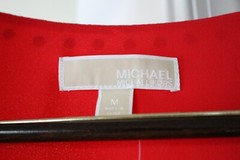 NWT Michael Kors True Red Cold Shoulder Dress Size M Textured Crepe – US SELLER