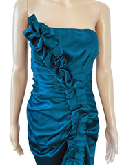 Vintage Gunne Sax 2 Jessica McClintock Strapless Ruched Cocktail Dress Blue Sz 9