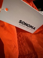 Sonoma Goods For Life Orange Solid V-Neck Puff Sleeve Ruffle Mini Dress XL