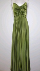 Petal & Pup Satin Pleated Maxi Dress 8 Moss Green Ethereal Fairy Woodland Formal