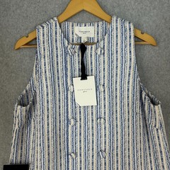 Pomander Place Tuckernuck Bianca Mini Dress Blue Tweed Sleeveless Size Large NWT