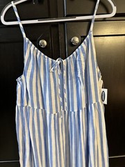 Old Navy Women&rsquo;s Blue White Striped Strappy Sleeveless Smocked Dress Size XL NWT