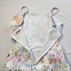 Evolutionary Floral Boho XL Cottagecore Coquette Mini Dress Bubble Hem Whimsical