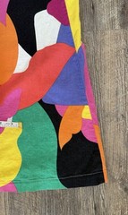 A New Day Medium Colorful Abstract Summer Dress Spaghetti Strap Linen/Rayon