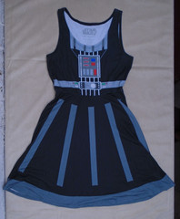 Star Wars Darth Vader A-line Tank Dress Her Universe XS Robot Black Gray Cosplay