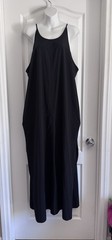 Athleta Hayes Pleated Cami Strap Maxi Dress Black 1X Pockets