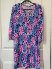 NWT LILLY PULITZER BOREALIS BLUE TROPIC DOWN LOW MARLIE DRESS XL