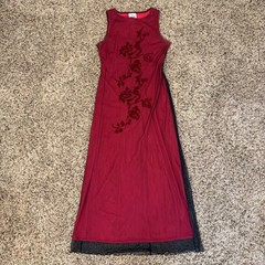 Vintage 90&rsquo;s y2k MESH OVERLAY GRUNGE DRESS M Vampire Wedding Velvet Guest Goth