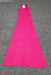MEROKEETY Women&rsquo;s Pink Ribbed Knit Sleeveless Midi Tank Dress NWT Size M