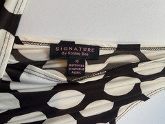 SIGNATURE ROBBIE BEE Black/White Dot Dress (Size XL) Wrap Look Knee Length NWT