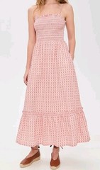 Cleobella Bellini Plaid Smocked Magnolia Ankle Dress M NEW $288